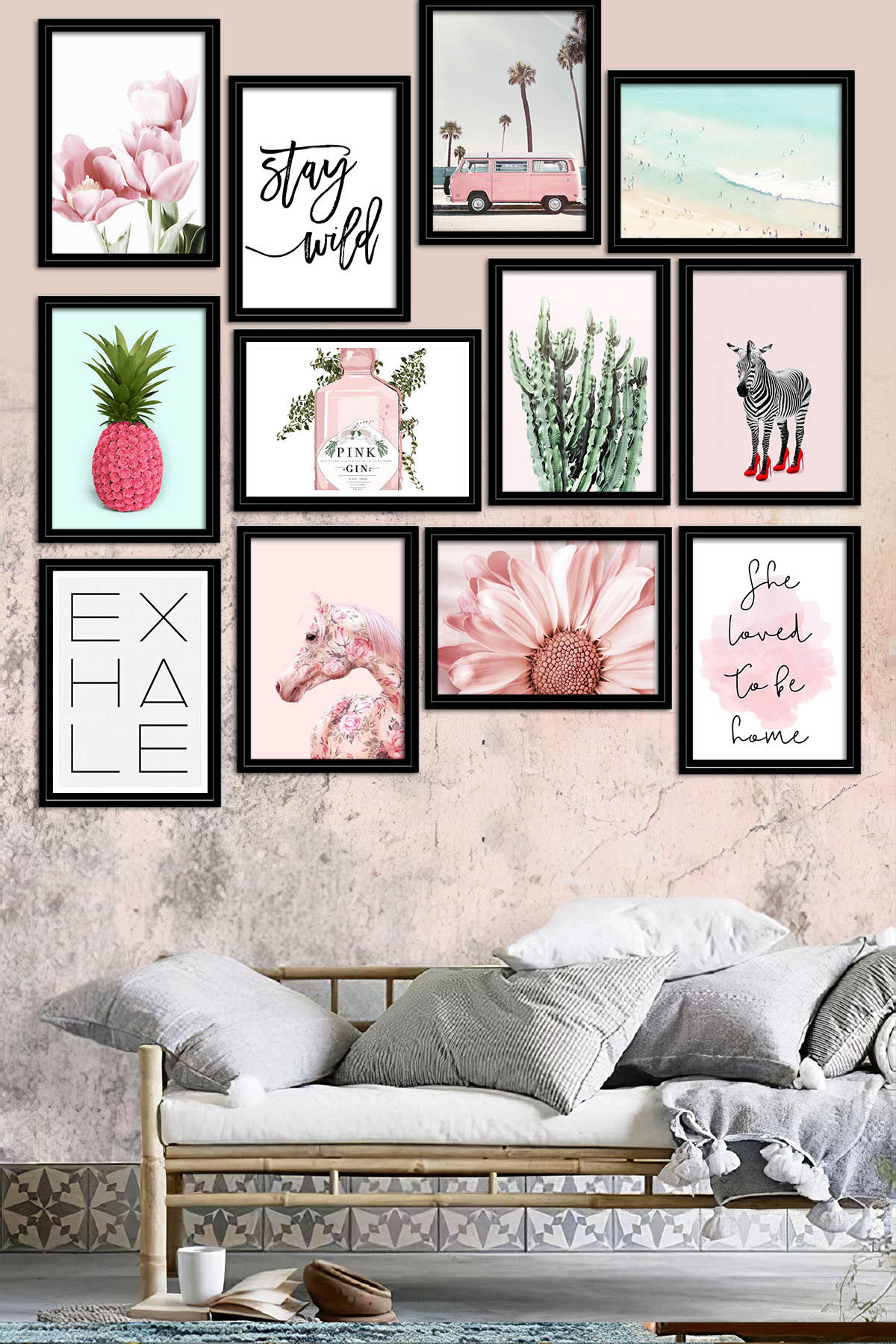 Framed Art Set of 12 Prints Multi Piece Gallery Wall Set Etsy