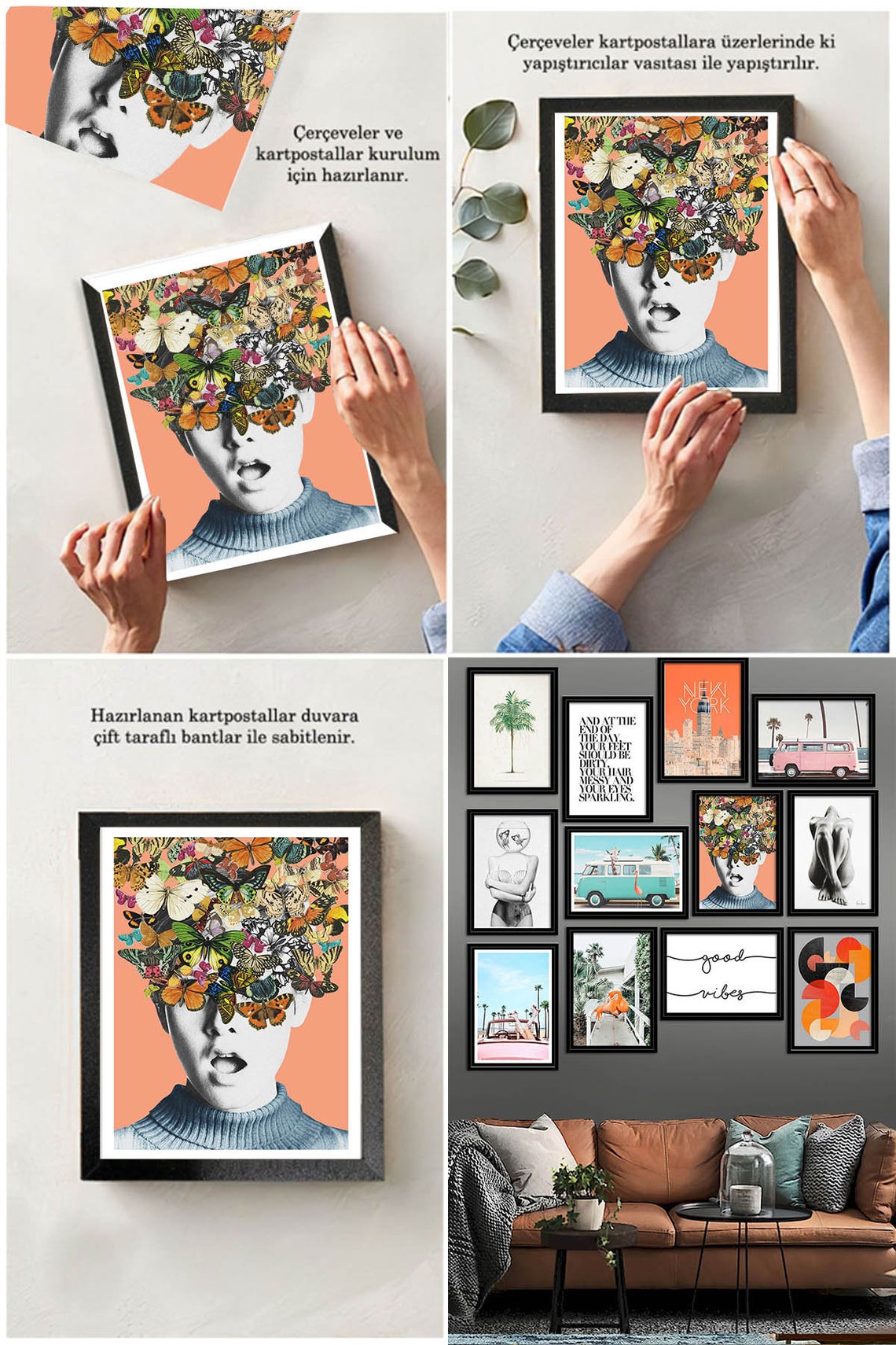 Mid Century Wall Art Mdf Wall Decor12 Piece Frame Mdf Paintingpuzzle