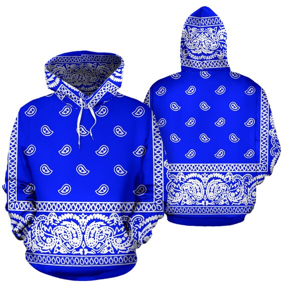 Blue Bandanna Hoodie Trendy Sweatshirt Aesthetic Hoodie Aesthetic