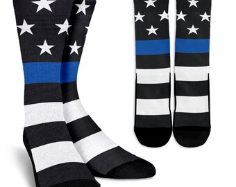 Police Crew Socks Happy Socks | Fun Socks | Fun Crew Socks | Novelty Socks | Gift Idea | Art Socks | Creative | Patterned