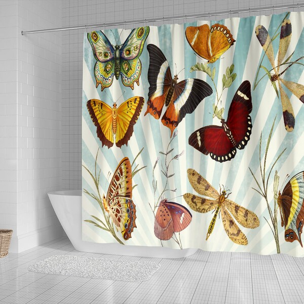 Butterfly Shower Curtain Etsy