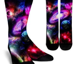Cosmos Crew Socks| Novelty Socks | Happy Socks | Fun Socks | Fun Crew Socks | Fun Socks | Gift Idea  | Cool Socks | Patterned