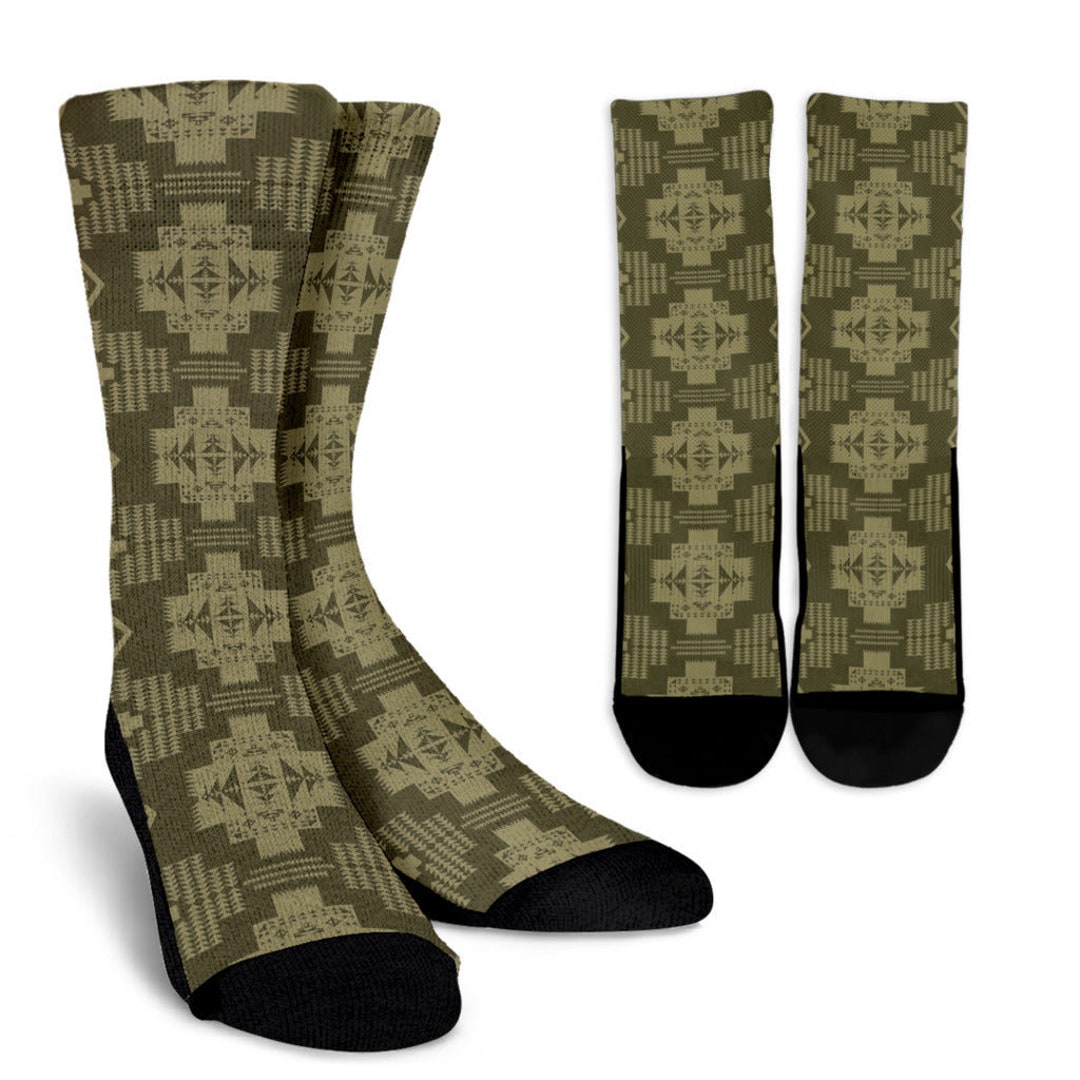 Seven Tribes Brown & Tan Crew Socks | Fun Socks | Art Socks | Abstract ...