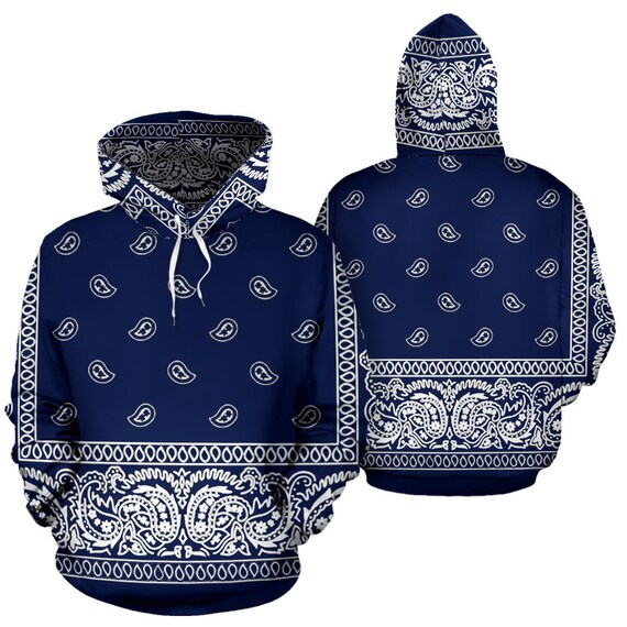 Navy blue bandana hoodie hot sale