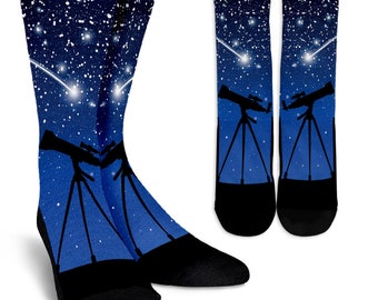 Astronomy Socks| Novelty Socks | Happy Socks | Fun Socks | Fun Crew Socks | Fun Socks | Gift Idea  | Cool Socks | Patterned