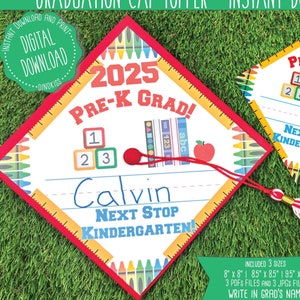 WRITE NAME - 2025 PRE-K Graduation Cap Topper Printable  | Write Name, Graduation Printable, Grad Topper, Graduation Topper Printable