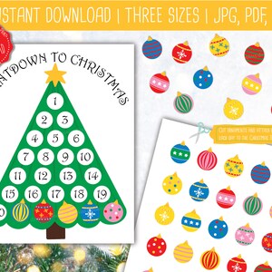 Countdown To Christmas Calendar Printable, Christmas Countdown Calendar, Countdown to Christmas, Christmas Countdown Printable