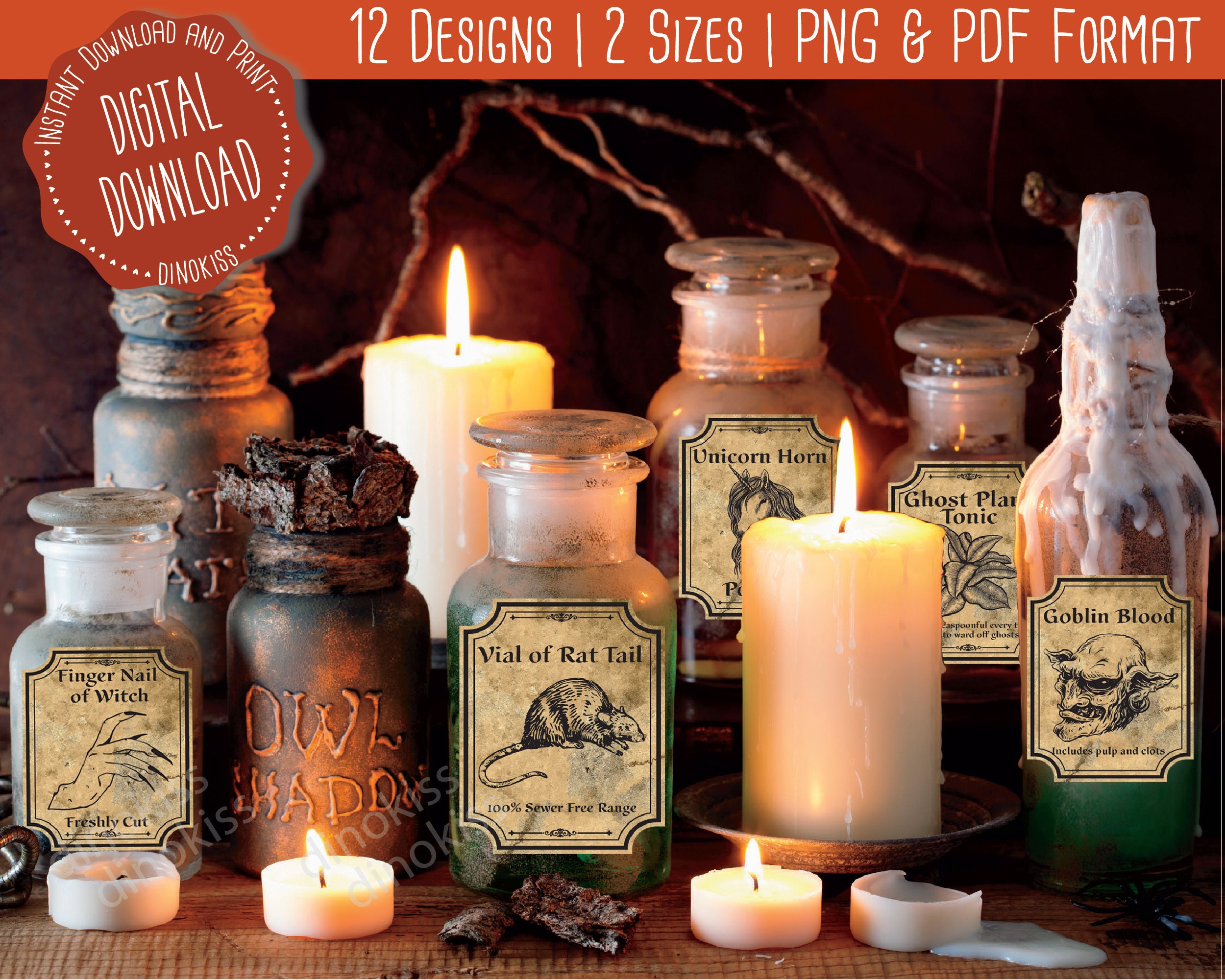 Halloween Potion Labels Printable Apothecary Labels - Etsy