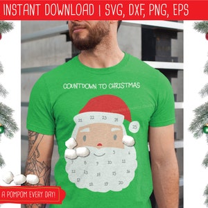 Countdown To Christmas Santa Calendar SVG, Christmas Countdown Calendar, Christmas Countdown SVG , Santa Claus SVG, diy advent, calendar svg