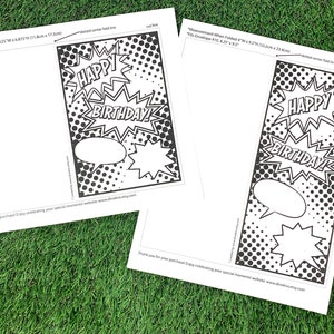 Happy Birthday Comic Coloring Card, Birthday Coloring Card, Superhero ...