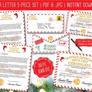 Descarga instantánea, Carta de Santa Bundle, 2023, Carta de Santa y Certificado, Carta de Santa y Sobre, Carta de Santa