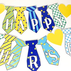 Happy Father's Day All About Dad Banner Printable, Fathers Day Tie ...