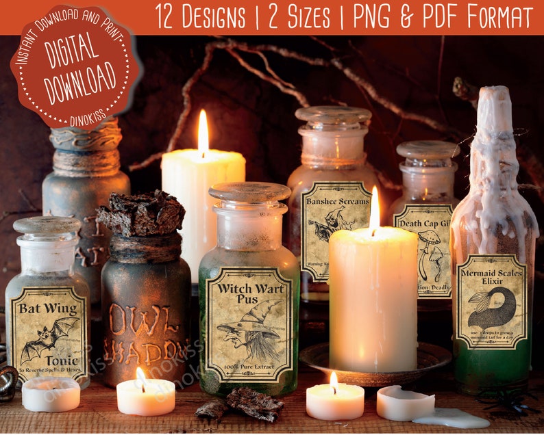 Halloween Potion Labels Printable Apothecary Labels - Etsy