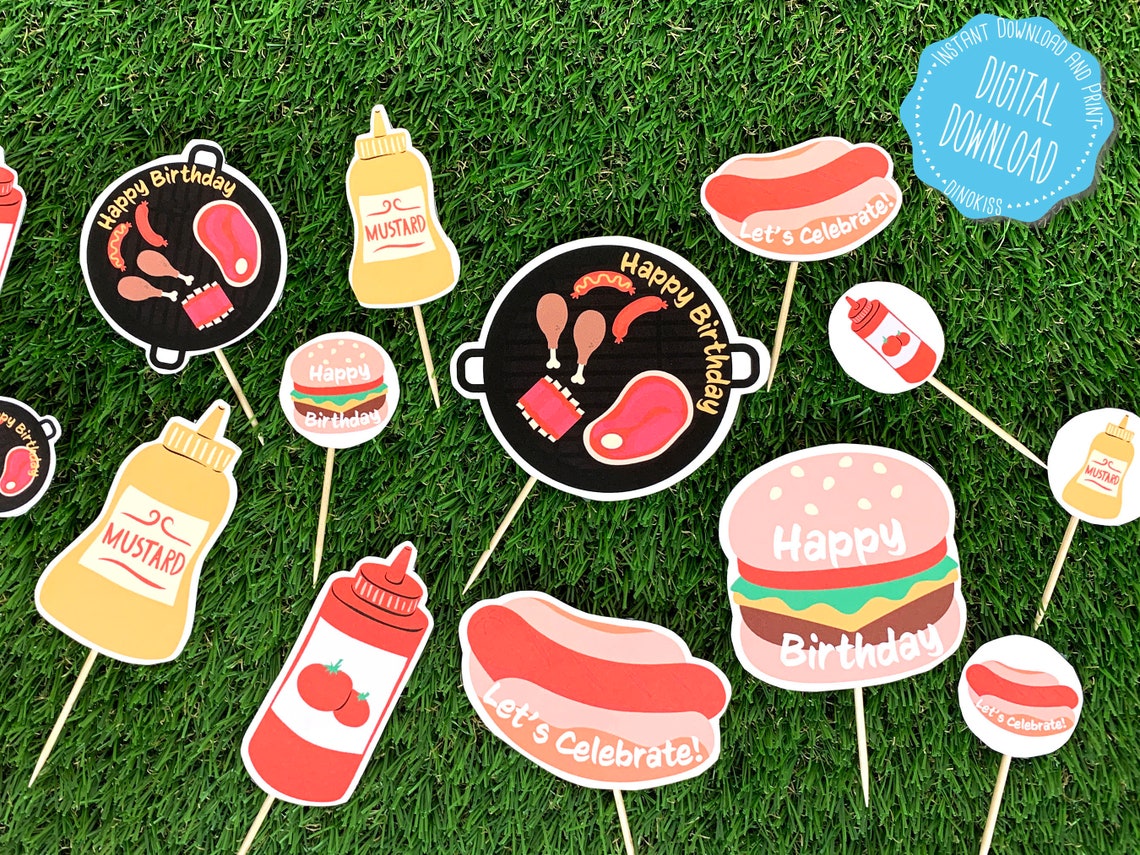 BBQ Birthday Decorations Printable Birthday Grill Printable - Etsy