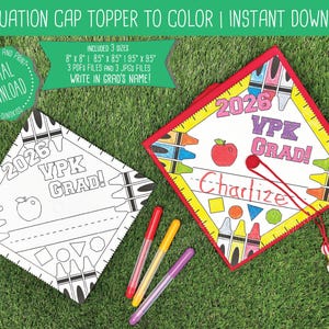 WRITE NAME - 2026 VPK Graduation Cap Topper Coloring Page | Graduation Topper, Graduation Topper Printable (Digital Download)
