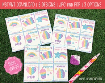 Tarjetas de San Valentín imprimibles, Pop It Valentine, Tarjeta de Día de San Valentín, Tarjetas de San Valentín para niños, Tarjeta de San Valentín escolar, Pop It, PDF, JPG