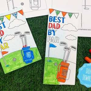Miglior carta da colorare Dad By Par Golf stampabile, Carta da colorare per la festa del papà, Biglietto per la festa del papà felice, Golf dad stampabile, Golf per la festa del papà, PDF