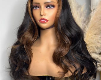 Pruik van echt haar – 22 inch max volume bodywave lijmloze sluiting (300% dichtheid)