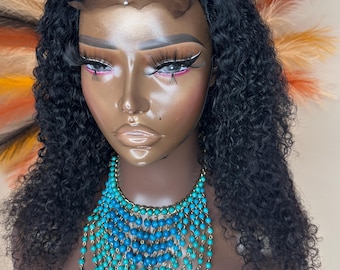 Virgin bouncy/wavy Human Hair Wig