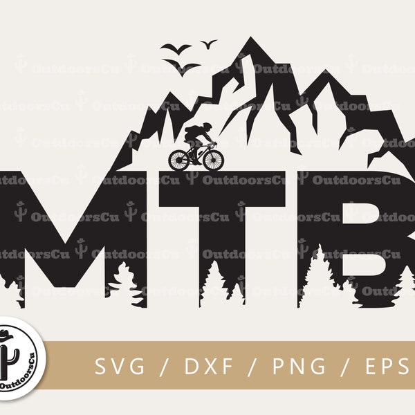 MTB Logo svg cut file, Cyclist gift & Mountain biker gift, Adventure bike svg, Mtb bicycle logo Cut file for cricut and silhouette (OCU-020)