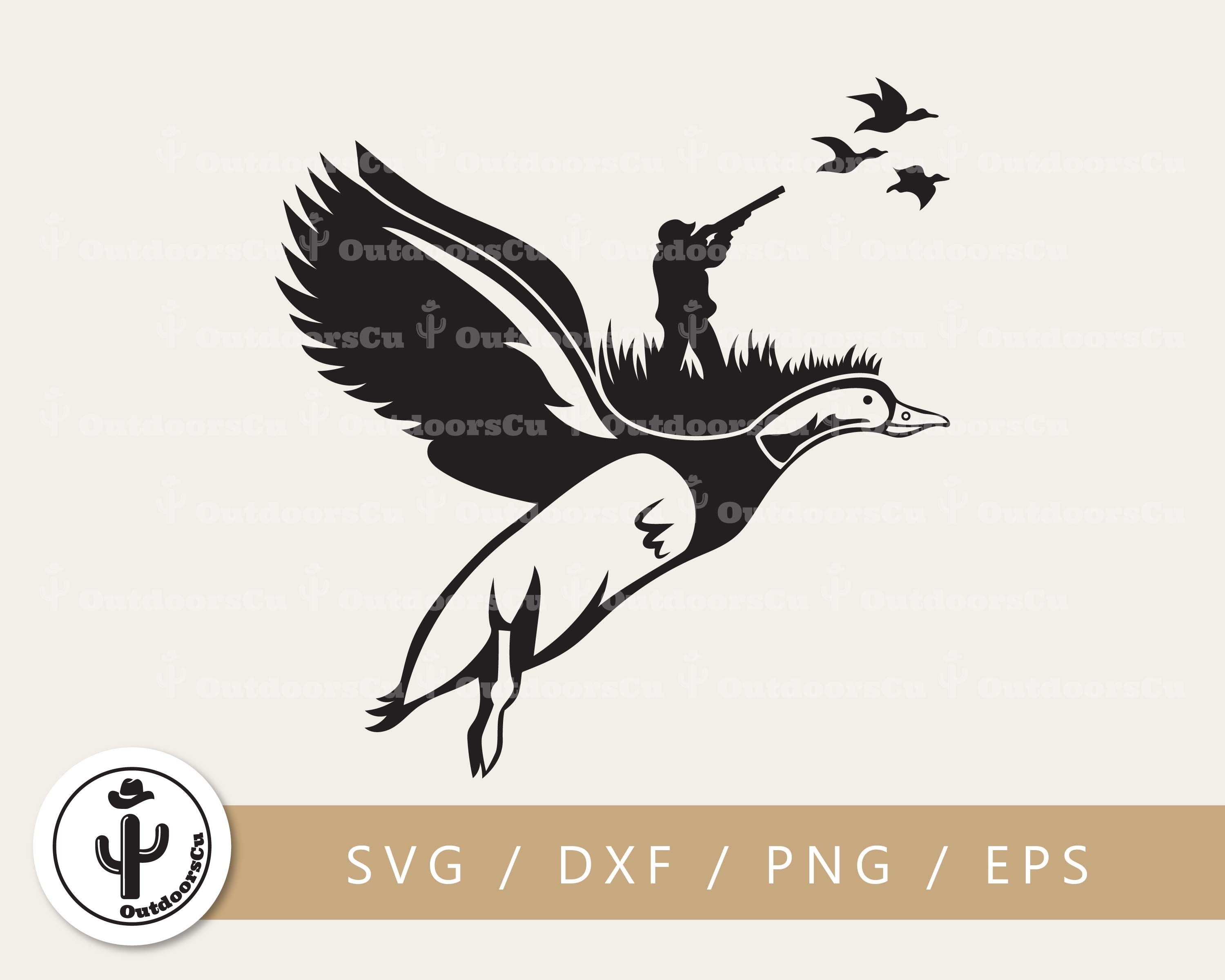 Duck Hunting Man Svg Png Cut File Flying Duck Silhouette Duck Hunter