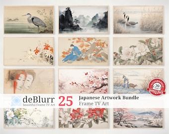 Illustrations pour téléviseur Frame • Lot d'oeuvres d'art japonaises • 24 magnifiques peintures asiatiques pour votre téléviseur Frame • Collection Zen • Téléchargement instantané • pour téléviseur Samsung