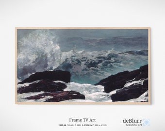 Frame TV Art Coast Landscape • Winslow Homer Seascape Painting • Cliffs Frame Art • Downloadable Art • Instant Download • for Samsung tv