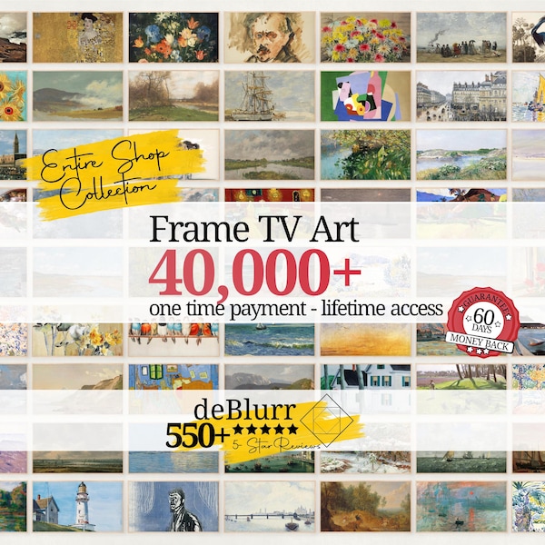 40.000+ Frame TV Artwork • Komplette Sammlung • Lebenslanger Zugriff • Wöchentliches Update • Digitaler Download • Kompatibel mit allen Frame TV-Geräten