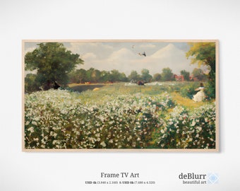 Frame TV Art Abstract Spring Landscape Painting in the Style of Winslow Homer • Downloadable Art • Instant Download • for Samsung Frame