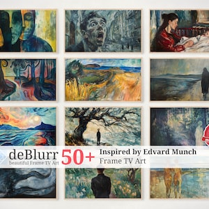 Edvard Munch Style Frame TV Art: 50+ Painting Collection (Digital Download)