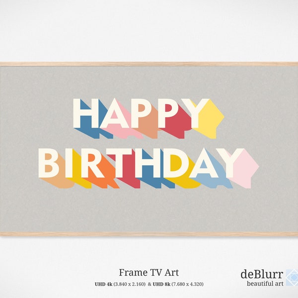 Frame TV Art • Happy Birthday Party • Digitale Wandkunst • 4k und 8k • Instant Download • Digitale Kunst • für Samsung TV