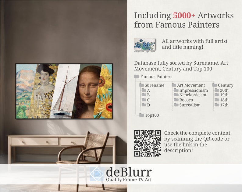 Das weltweit größte Frame-TV-Kunstpaket Über 15.000 Kunstwerke Wöchentliche Sammlungsaktualisierung Einmalige Bezahlung Sofortiger Download für Samsung-Fernseher Bild 4