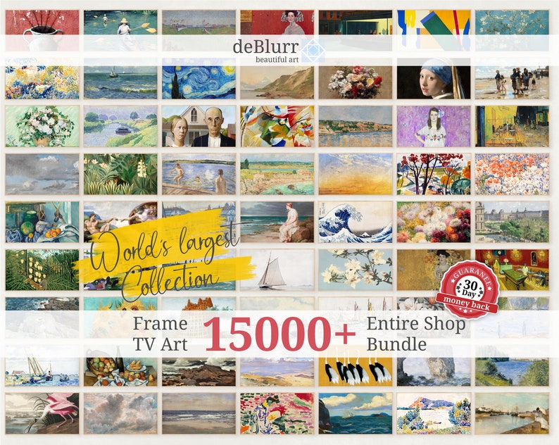 World's Largest Frame TV Art Bundle 15000 Artworks Weekly Collection Update One-Time-Pay Instant Download for Samsung TV image 1