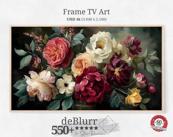 Frame TV Art Beautiful bouquet of flowers • Vibrant Floral Decor • Textured Oil Painting • Instant Download • for all Frame TV Brand