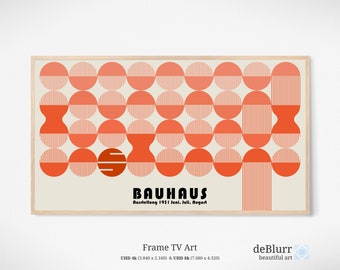 Bauhaus Frame TV Art: Red Circles Exhibition Design (Digital Download)
