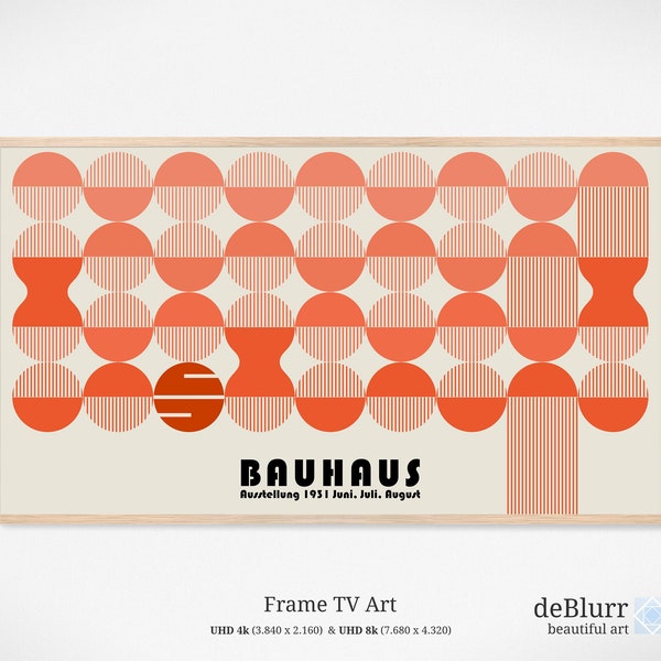 Frame TV Art Bauhaus Exhibition • Bauhaus Mid Century TV Art • Red Circles Design • Downloadable Art • Instant Download • for Samsung Frame