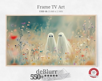 Fall Frame TV Art Cute Halloween Ghosts • Happy Halloween TV Art • Soft Earthy Tones • Instant Download • Suitable for all Frame TV Brand
