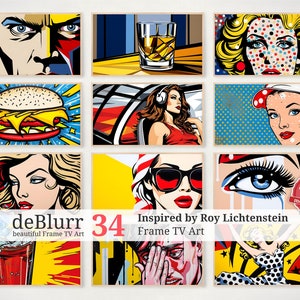 Roy Lichtenstein Style Frame TV Art: Pop Art Collection (Digital Download)