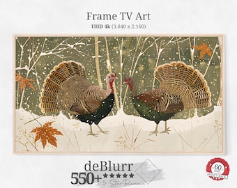 Frame TV Art Festive Thanksgiving • Cozy Autumn Decor • Turkey Illustration • Detailed Textures • Instant Download • for all Frame TV Brands