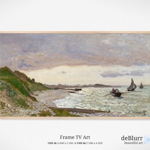 Monet Seashore Frame TV Art: Vintage Coastal Painting (Digital Download)