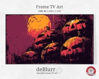 Frame TV Art Scary Halloween Pumpkins • Spooky Pumpkins • Textured Illustrative Artwork • Instant Download • for all Frame TV Brand