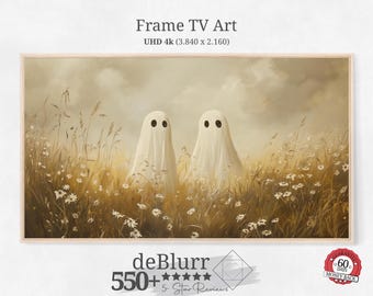 Fall Frame TV Art Cute Ghosts • Happy Halloween TV Art • Soft Earthy Tones • Instant Download • Suitable for all Frame TV Brand