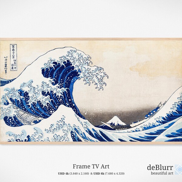 Frame TV Art Great Wave off Kanagawa von Katsushika Hokusai • Japanische Kunst • Berühmtes Gemälde • Sofort Download • für Samsung TV