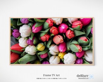 Frame TV Art Bouquet of Tulips in bloom in spring • Digital Downloadable Art • Instant Download • for Samsung Frame