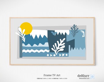 Frame TV Art Abstract Desing inspired by Matisse • Modern TV Art • Warm TV Art • Downloadable Art • Instant Download • for Samsung Frame