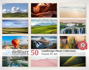 Frame TV Art • Landschapsfotocollectie • Set van 50 prachtige warme kleurenfoto's • Direct downloaden • voor Samsung TV