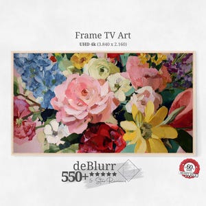 Frame TV Art Vibrant Flower Power • Colorful Floral Wall Art • Impressionist Home Decor • Instant Download • Suitable for Samsung TV