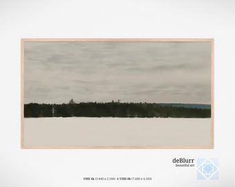 Samsung Frame TV Art | Forest in Winter, Vintage Landscape | 4k 8k | Instant Download