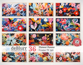 Flower Power Frame TV Art: Abstract Floral Set (Digital Download)