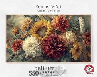 Fall Frame TV Art Fall Flower Art • Autumn Floral Print • Cosy Home Decor • Fall Flower Boutique • Instant Download